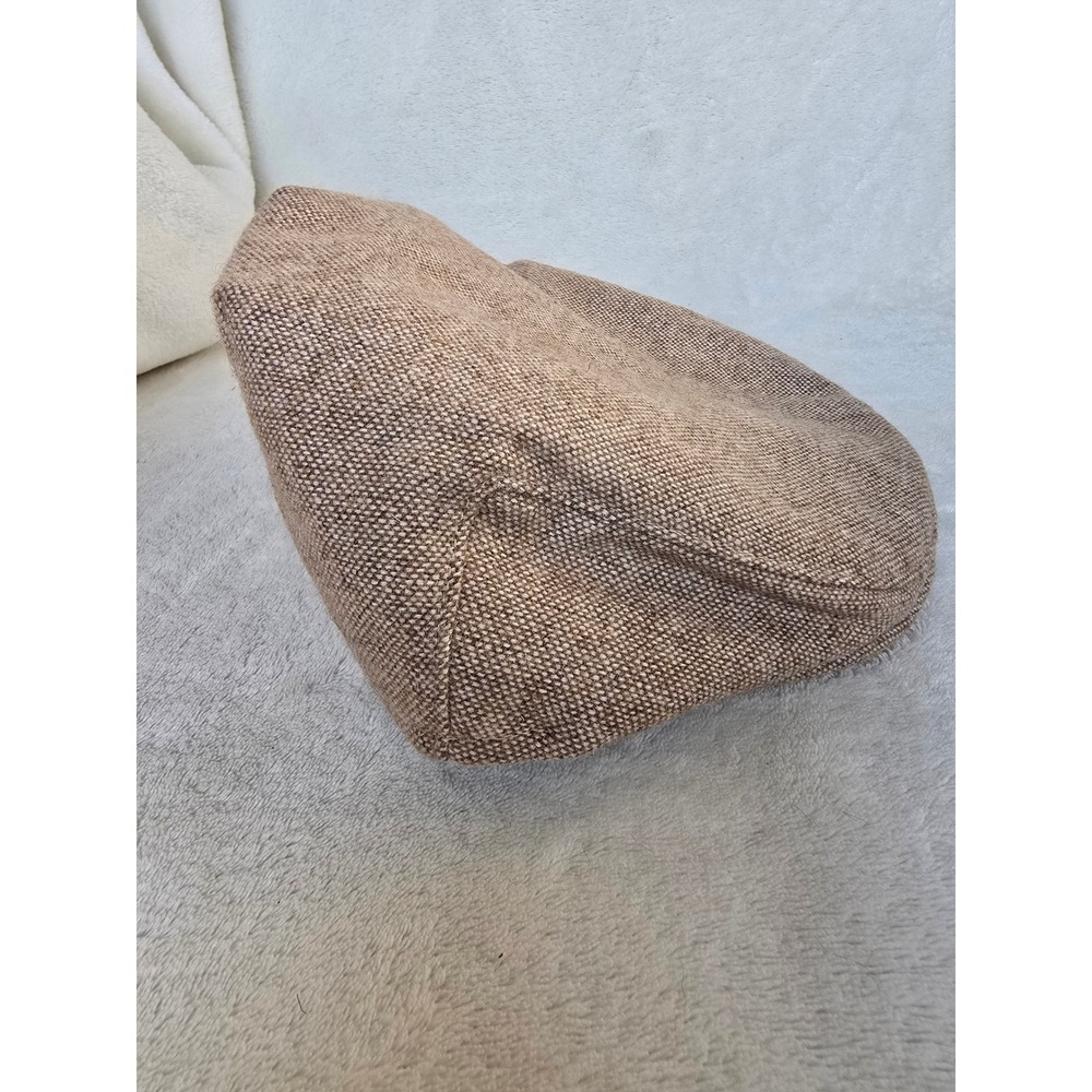 Jangoul Brown Wool Blend Flat Cap Newsboy Ivy Hat 48cm Brown Tweed Style